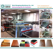 Short cycle melamine laminating hot press machine for wood furniture board